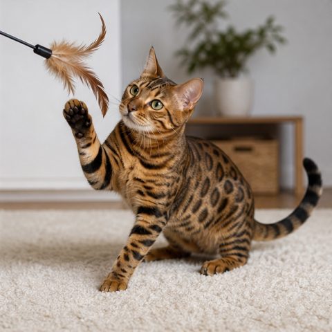 Bengal kedisi doğal ışıkta yakın portresi