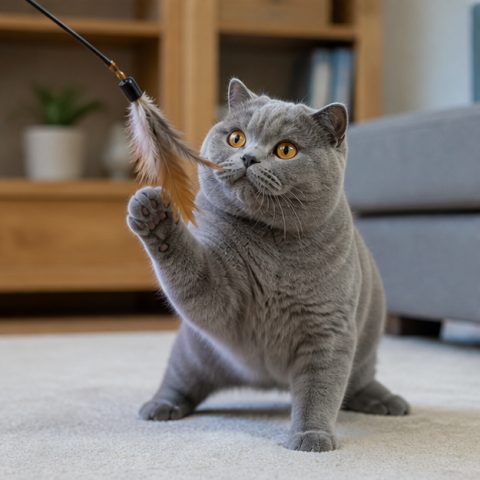 British Shorthair kedisi doğal ışıkta yakın portresi