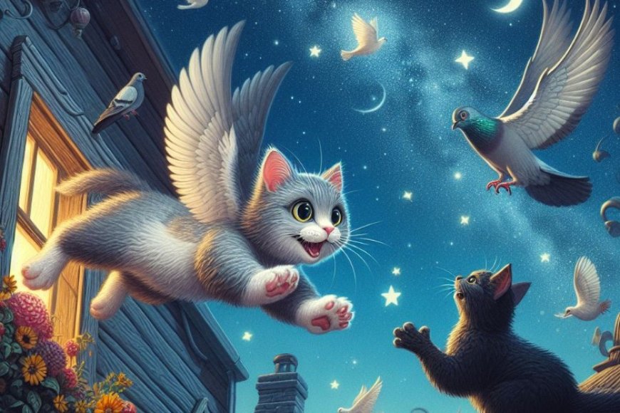 Kedi, Güvercinler Arasında Uçuşa Geçti, Sosyal Medyada İzlenme Rekorları Kırıyor!