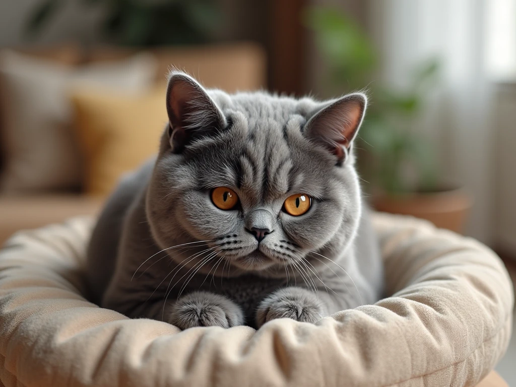 Bakımı Kolay 5 Kedi Cinsiyle Tanışın — British Shorthair, kısa ve sık tüyleriyle bilinen, bakımı kolay kedi cinslerinin başında geliyor.