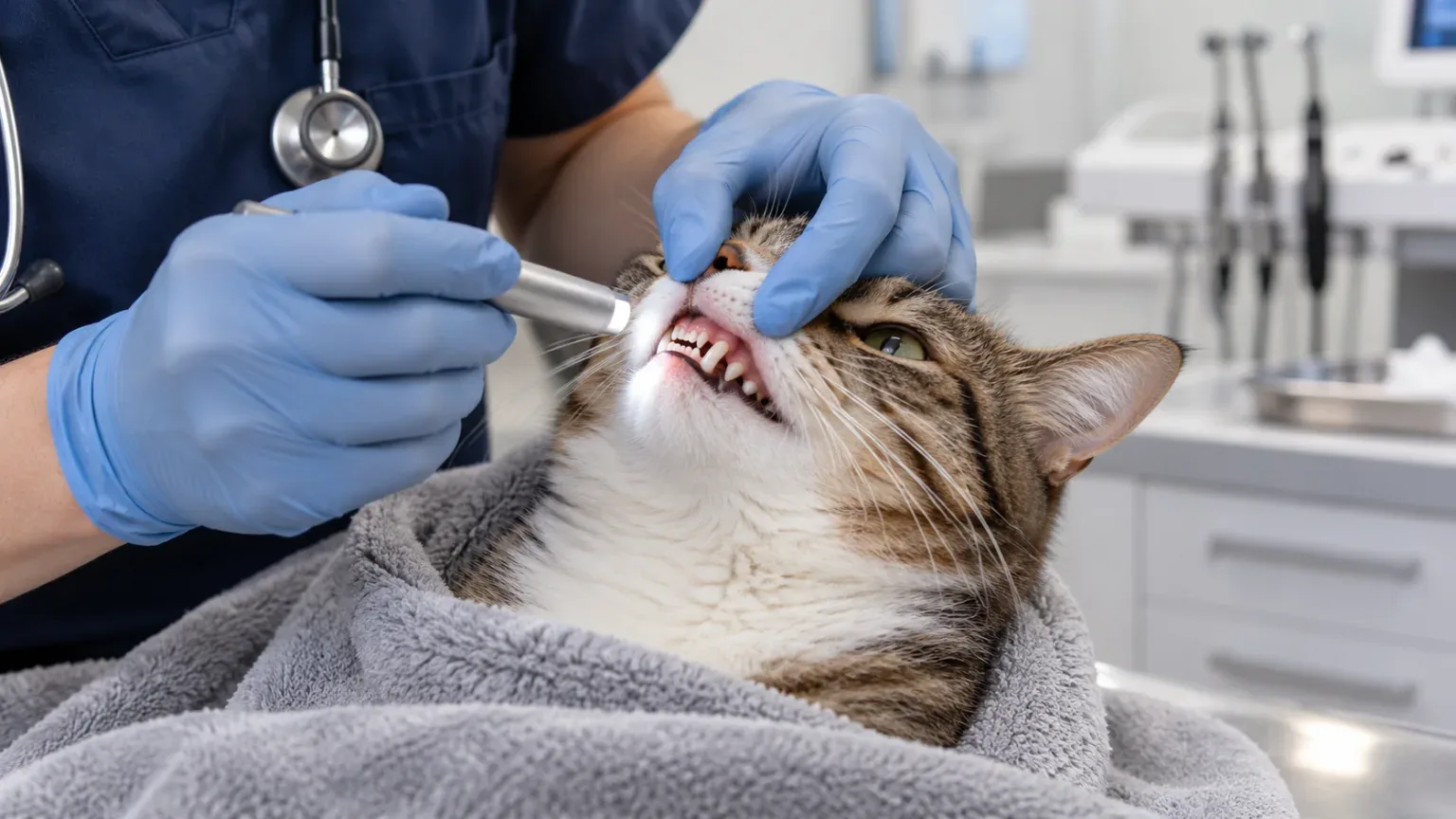 Ayrı seramik kaplardaki eski ve yeni mamayı koklayarak inceleyen sağlıklı kedi